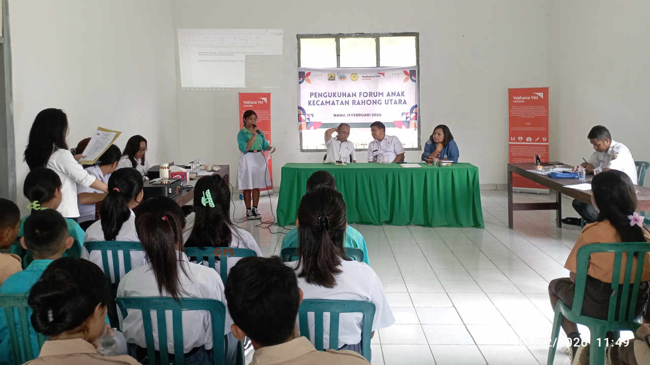 Camat Rahong Utara Kukuhkan Forum Anak Periode 2026–2028