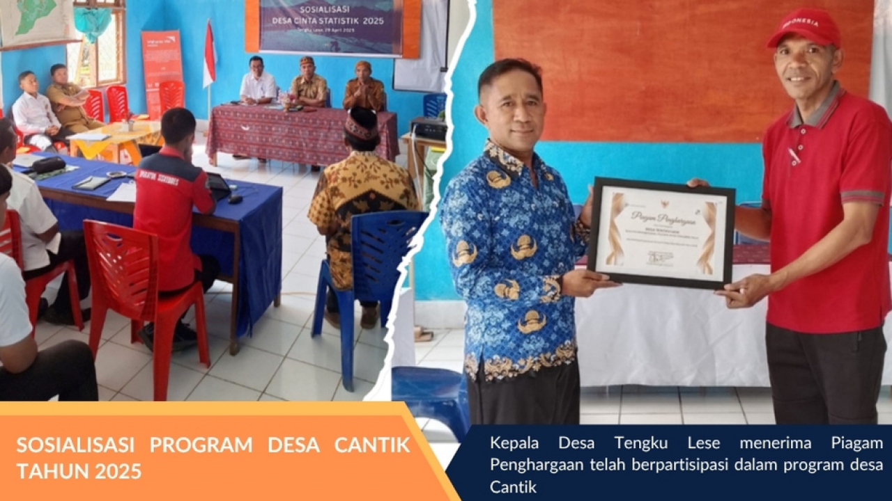 Desa Tengku Lese Raih Penghargaan Desa Cinta Statistik 2025