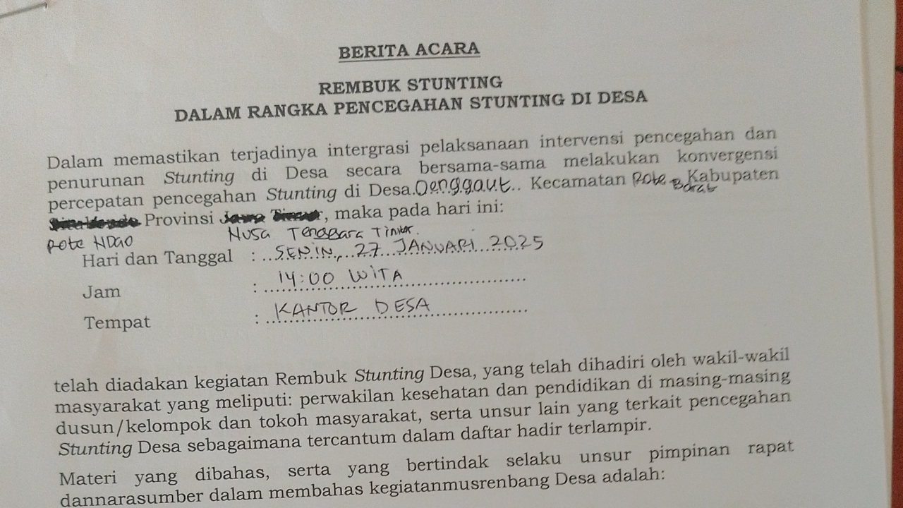 Berita Acara Rembug Stunting