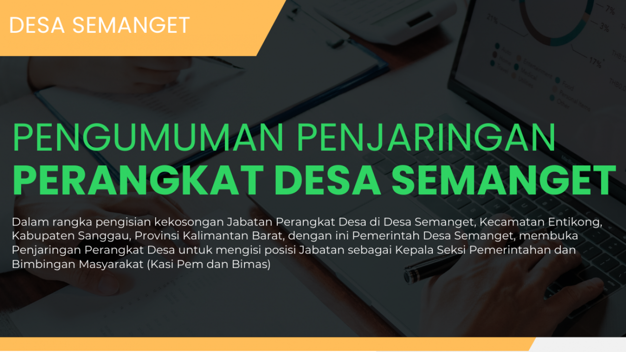 Pengumuman Penjaringan Perangkat Desa Semanget