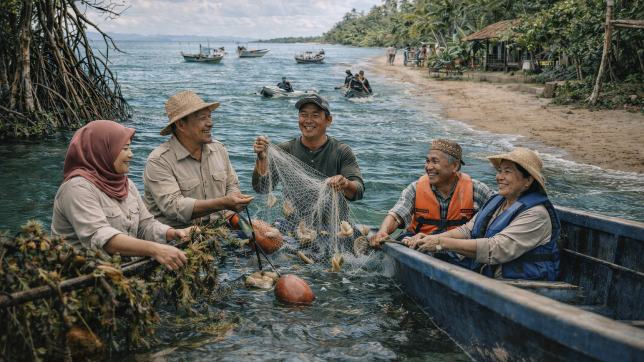 Harmoni Pesisir dan Kehidupan Warga Jadi Kekuatan Ekologi Desa Kuala Satong