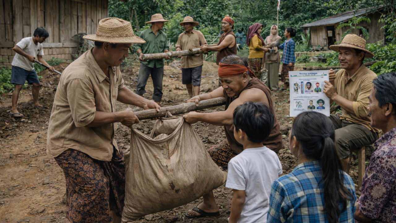 Gotong Royong dan Edukasi Jadi Pondasi Ketahanan Sosial Desa Balai Pinang