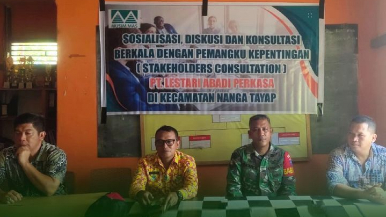 Babinsa Batumas, Koramil Nanga Tayap Hadiri Kegiatan Stakeholder Consultation PT. Lestari Agro Perkasa