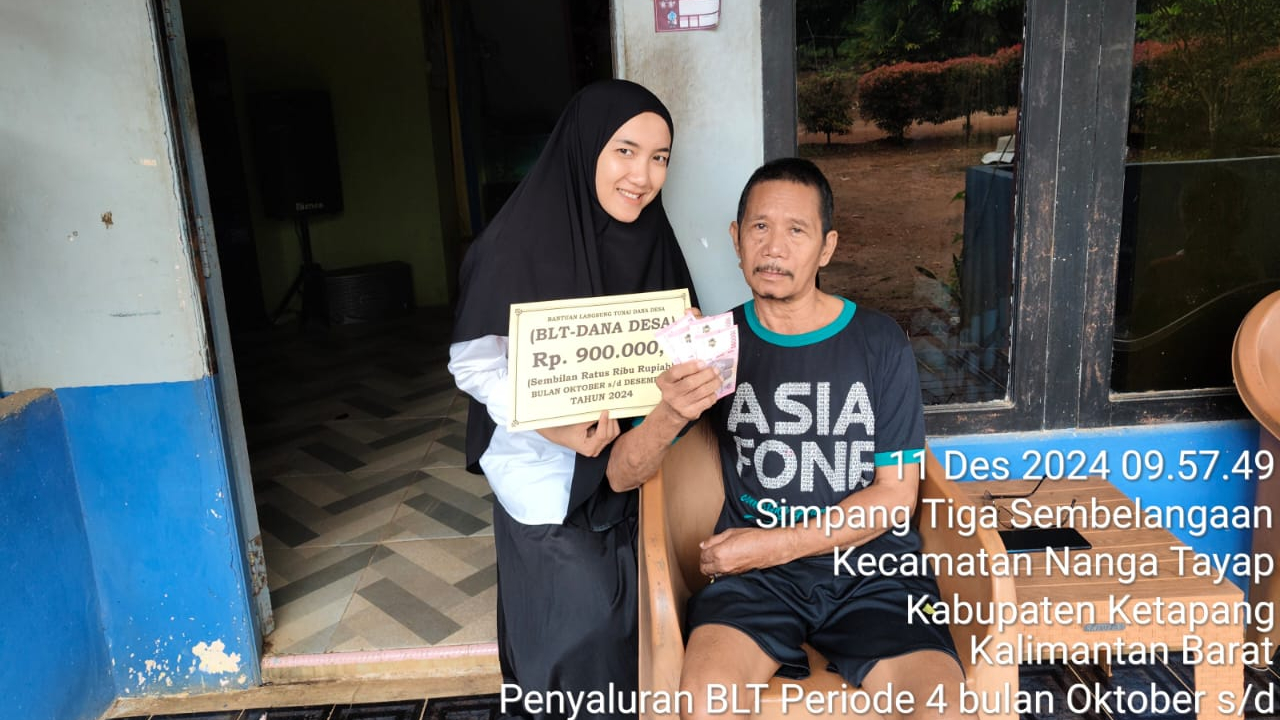 Penyaluran BLT bulan Oktober - Desember Tahun Anggaran 2024 di Desa Simpang Tiga Sembelangaan
