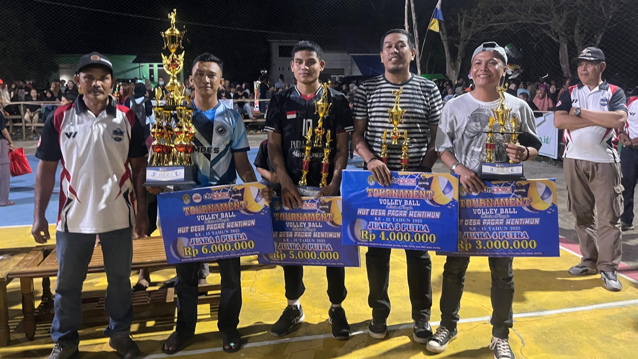 Meriahnya Penutupan Turnamen Voli HUT ke-15 Desa Pagar Mentimun