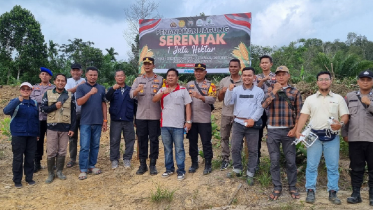 Sukseskan Ketahanan Pangan Polres Ketapang Terus Lakukan Perluasan Lahan Tanaman Jagung Hibrida