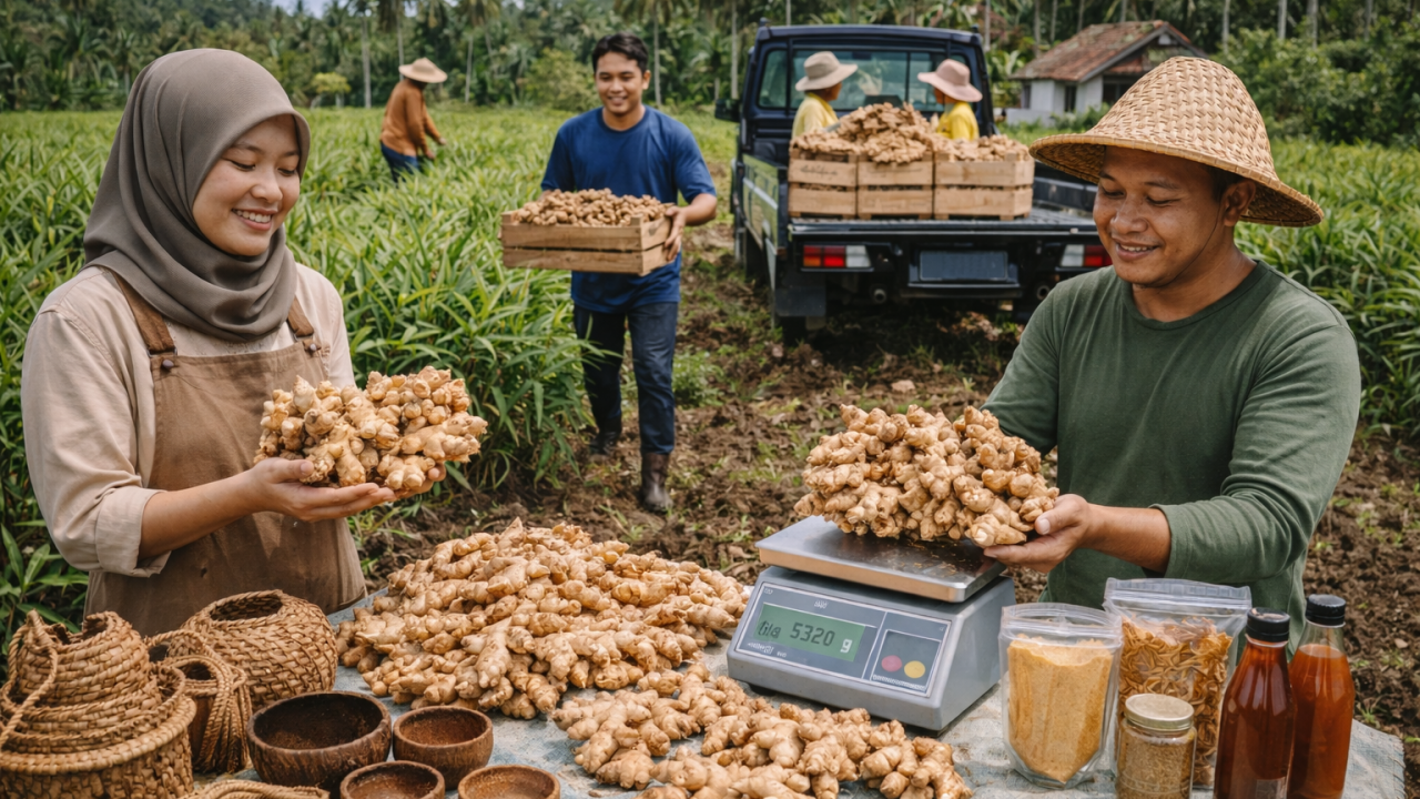 Sentra Budidaya Jahe Potensial Jadi Penggerak Ekonomi Desa Sepauhan Raya