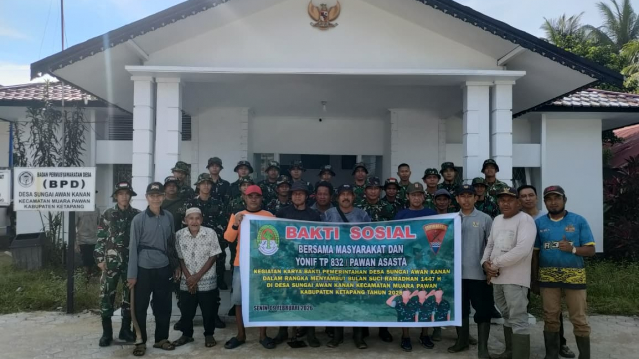 Kerja Bakti, Sambut Ramadhan, Desa Sungai Awan Kanan Bersih