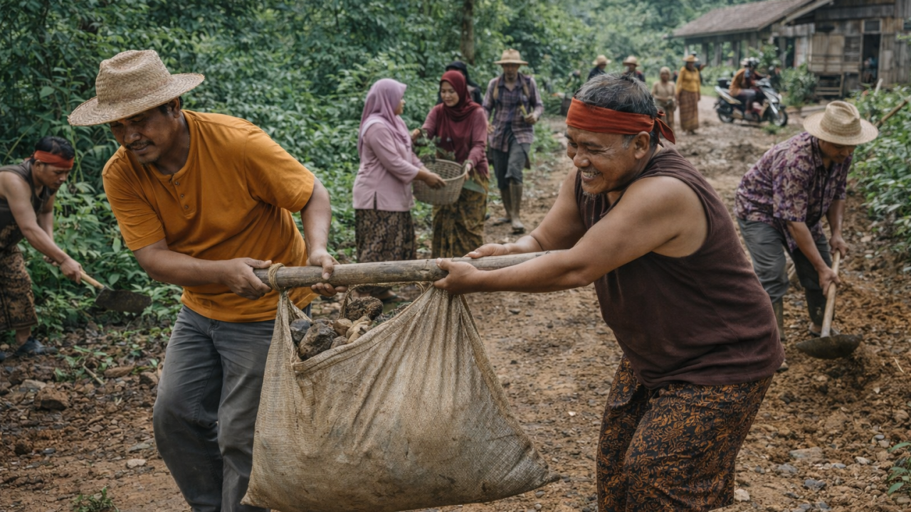 Warga Tanjung Pura Perkuat Solidaritas Sosial Lewat Gerakan Lingkungan dan Gotong Royong