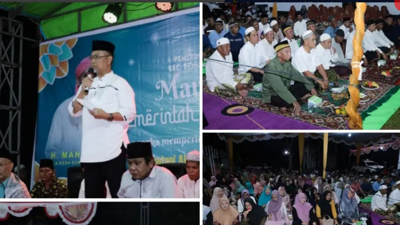 STAFF AHLI BUPATI KETAPANG HADIRI MAULID NABI MUHAMMAD SAW DAN SERAHKAN AMBULANCE DESA SUNGAI KINJIL