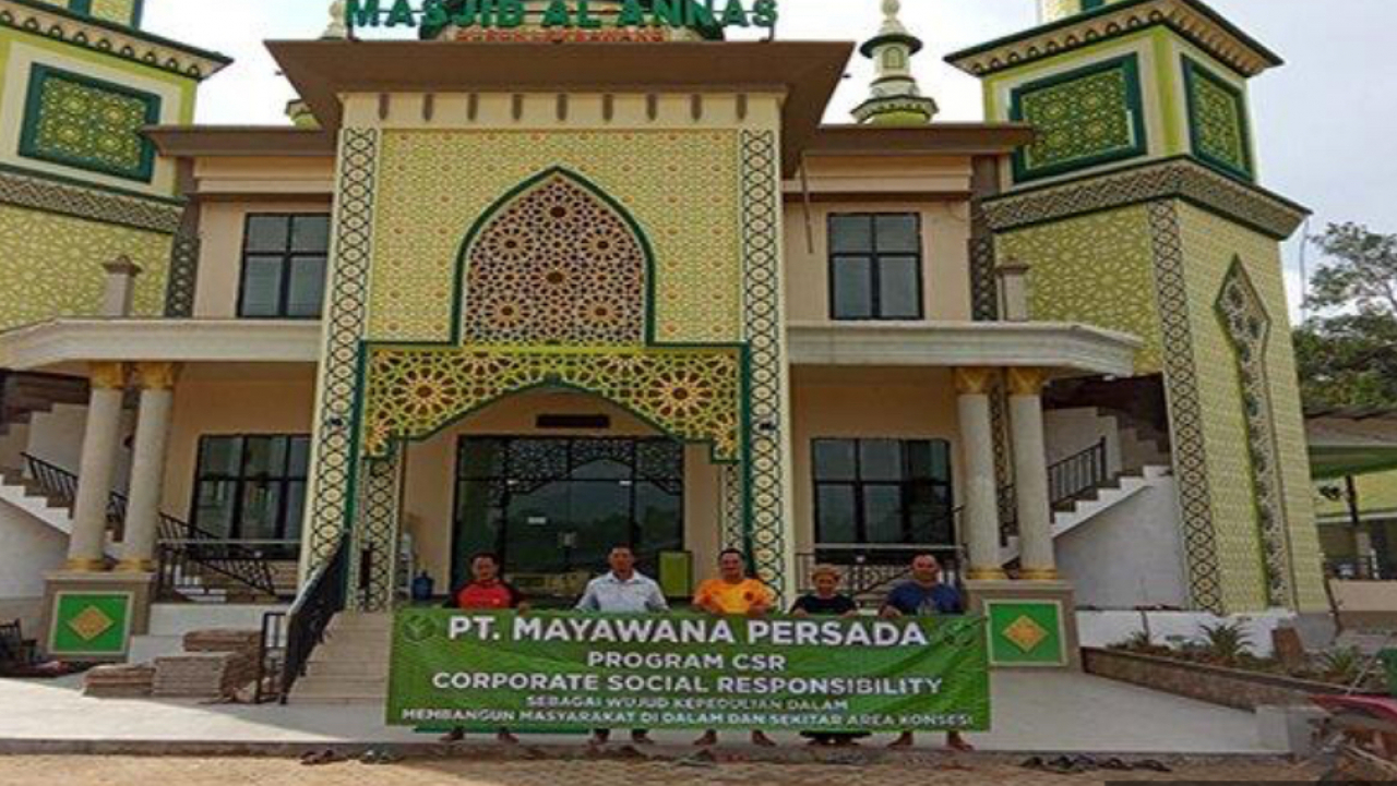 Mayawana Persada Serahkan Bantuan 4 Menara untuk Pembangunan Masjid Al Annas di Simpang Dua