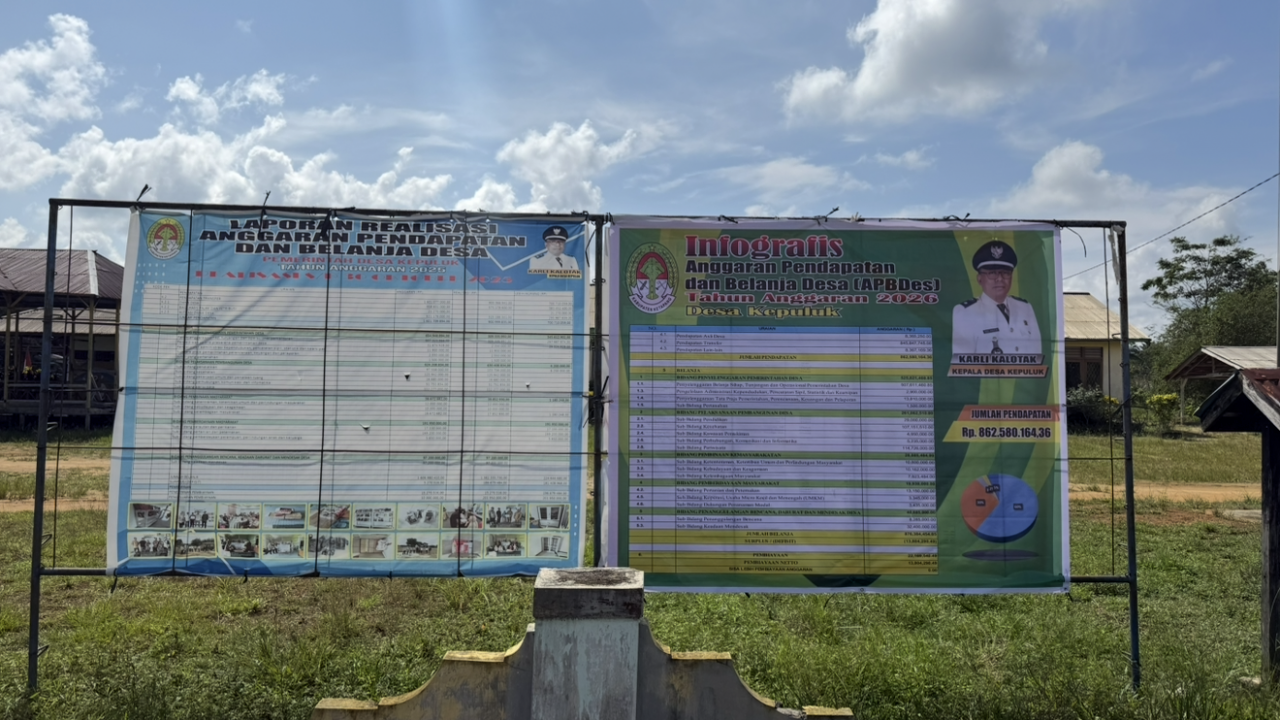 Transparansi APBDes 2026, Desa Kepuluk Pasang Spanduk