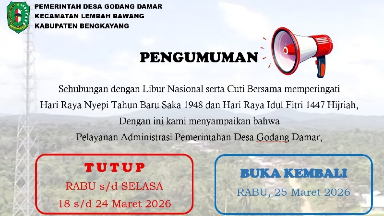 Pengumuman Libur Nasional dan Cuti Bersama