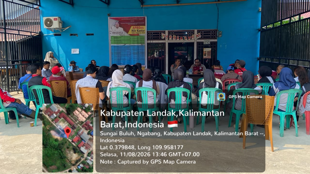 Persiapan HUT RI ke 81 Tahun 2026 di Desa Hilir Kantor Kecamtan Ngabang Kabupaten Landak bersama Mahasiswa KKM FISIP UNTAN Pontianak dan Perangkat Desa