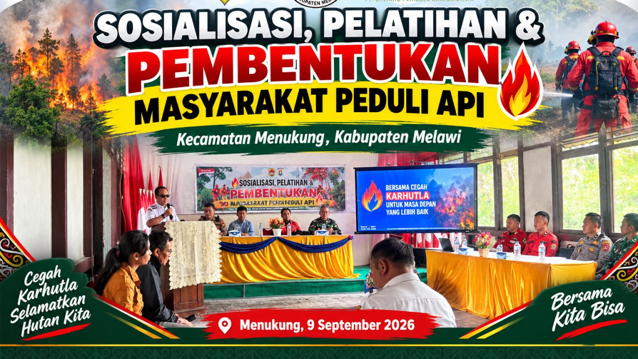 Kepala Desa Laman Mumbung Menghadiri Pembentukan Masyarakat Peduli Api Kecamatan Menukung
