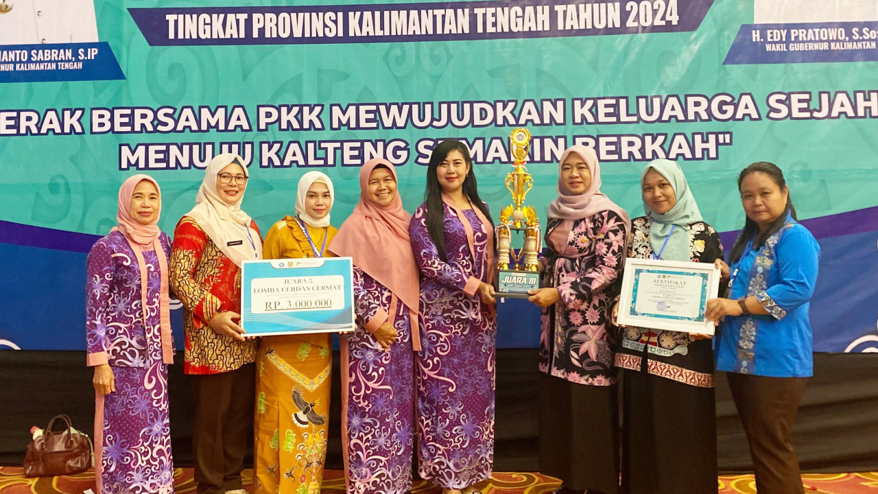 Kader PKK Kabupaten Katingan Raih Juara 3 Dalam Kegiatan Cerdas Cermat Jambore PKK Tingkat Provinsi kalteng Tahun 2024