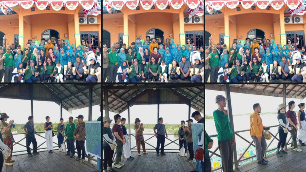 Delegasi Donor Tim Earthcare Fondation (ECF), Tim QIA, RS Group, dan Mitra Gawi Bapakat Kunjungi Desa Sembuluh I, Tinjau Proyek Restorasi Hutan Desa.