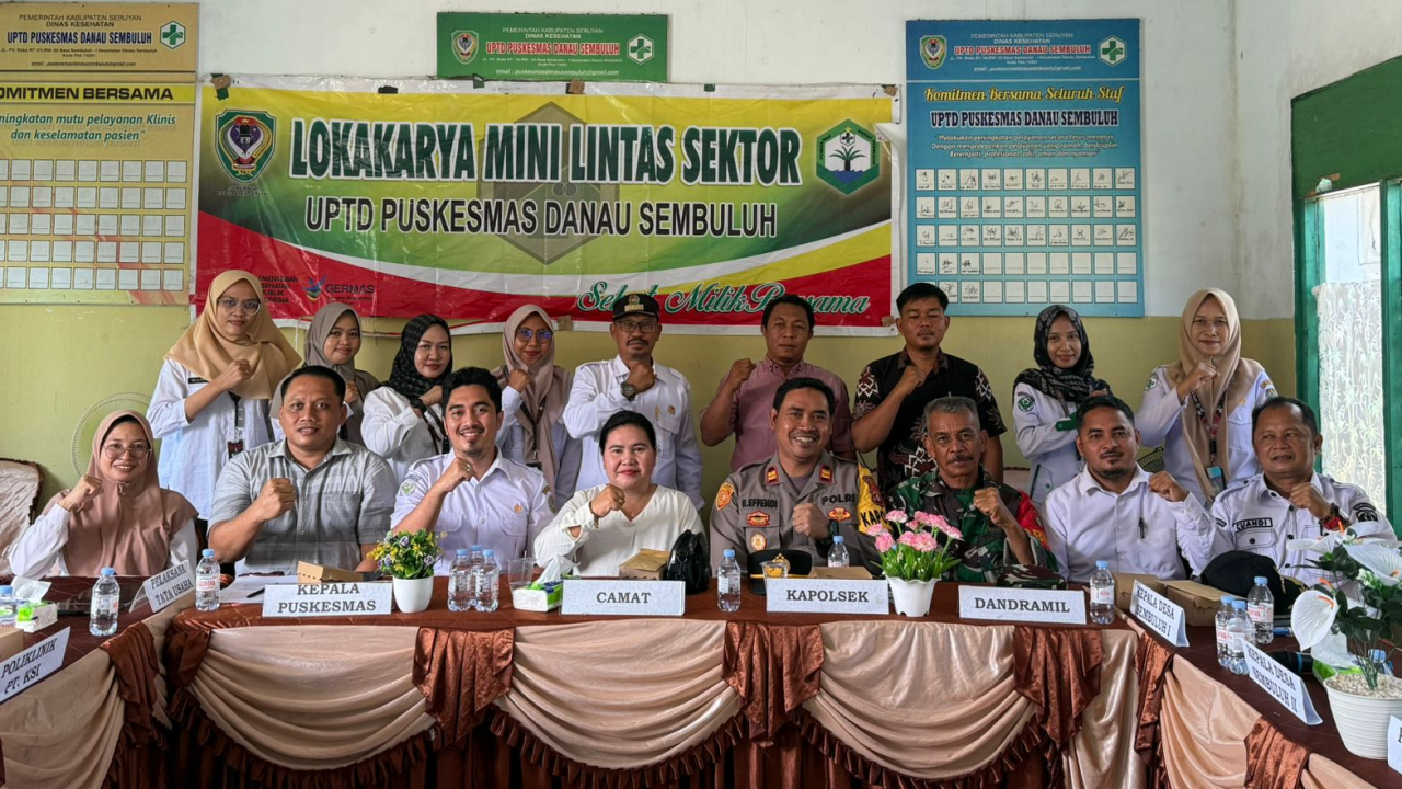 Kepala Desa Sembuluh I hadiri kegiatan Lokmin Lintas Sektoral yang diadakan oleh Puskesmas Danau Sembuluh