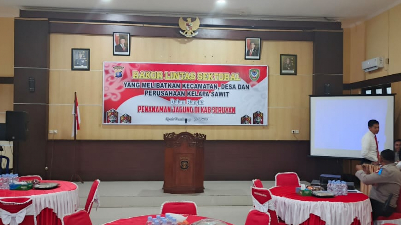 KEPALA DESA TERAWAN HADIRI RAKOR LINTAS SEKTOR DI KUALA PEMBUANG BAHAS PENANAMAN JAGUNG