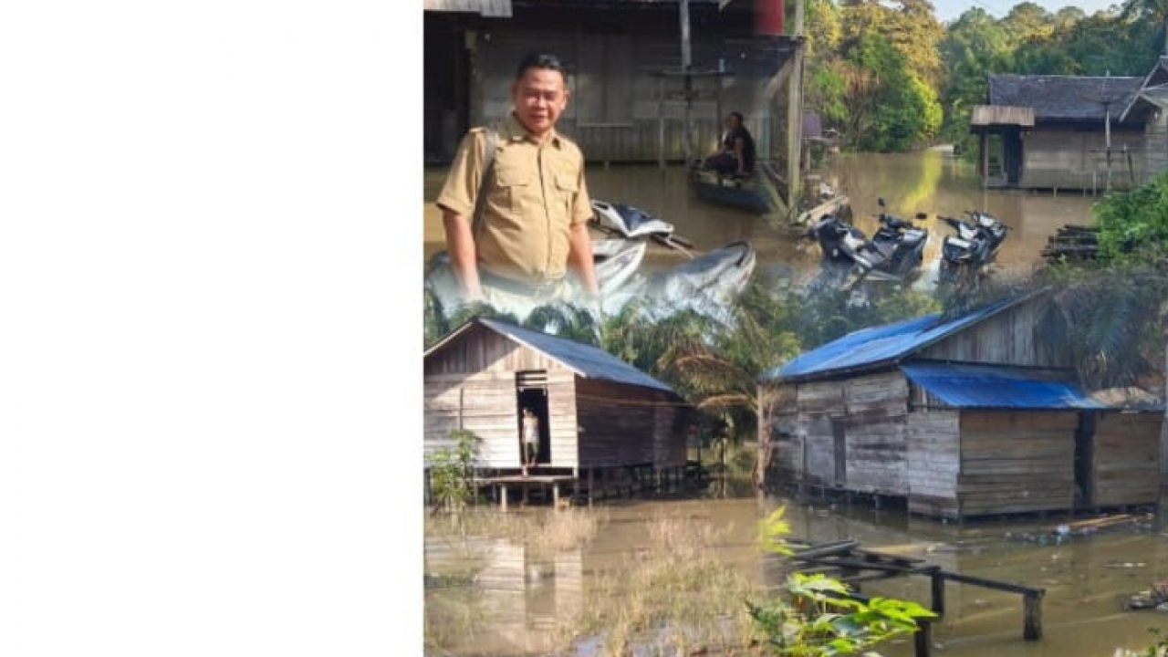 Banjir Rendam Desa Nibung Terjun di Sukamara