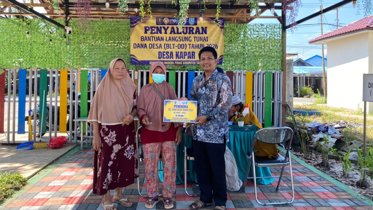 Penyaluran Bantuan Langsung Tunai Maret–April 2026 di RTH Smart Desa Kapar 15 KPM Terima Bantuan