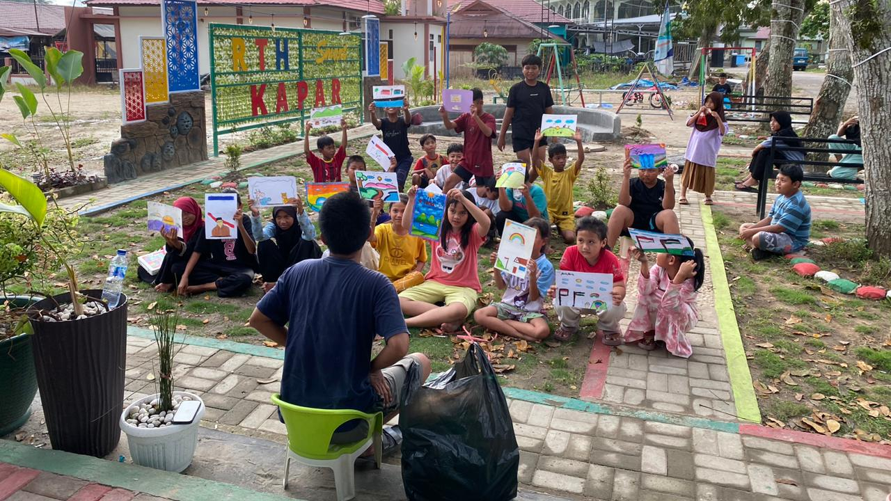 Serunya Belajar Sambil Bermain di RTH Smart Desa Kapar, Anak-Anak Antusias Ikuti Lomba Menggambar