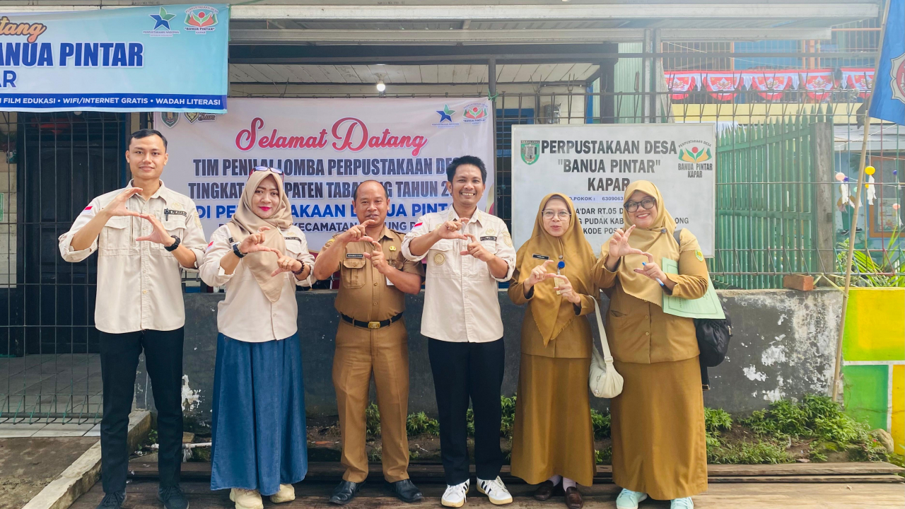 Perpustakaan Banua Pintar Desa Kapar Divisitasi Tim Penilai Lomba Perpustakaan Tingkat Kabupaten