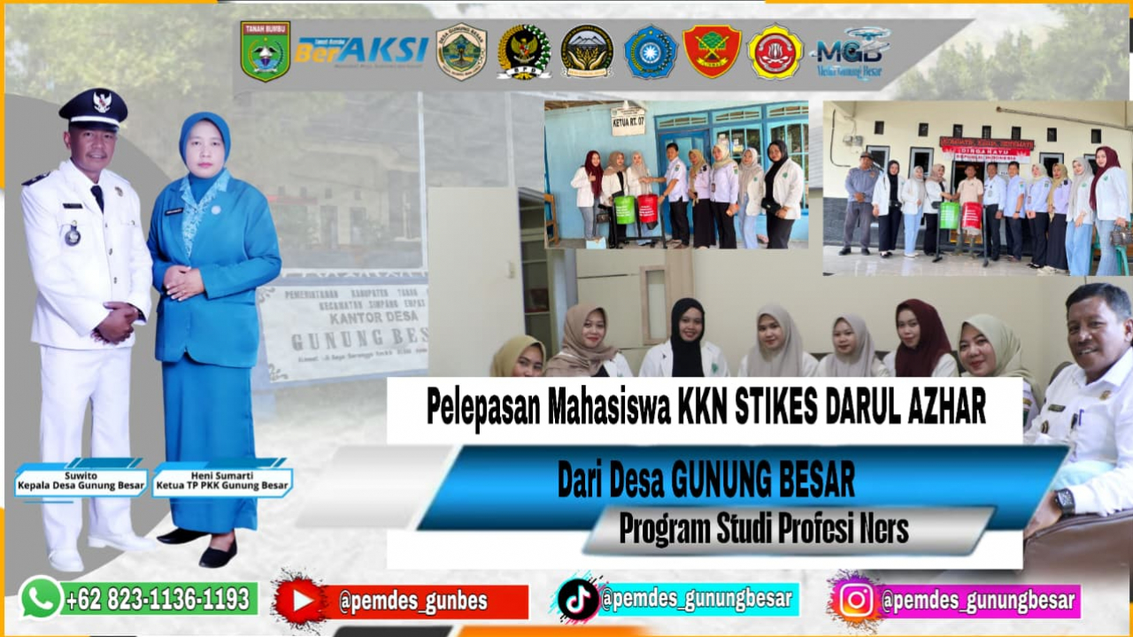 Mahasiswa KKN STIKES DARUL AZHAR, mengakhiri Program Kerja di Desa Gunung besar.