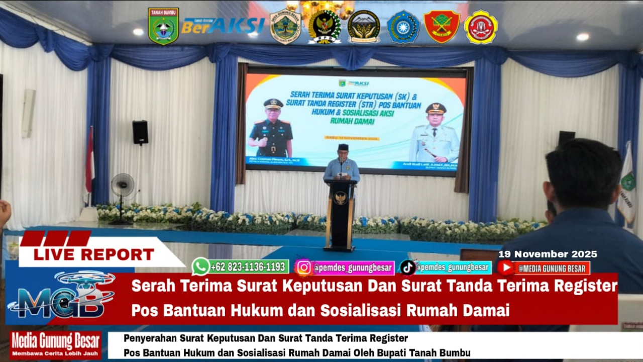 SERAH TERIMA SK DAN STR POS BANTUAN HUKUM DAN SOSIALISASI RUMAH DAMAI