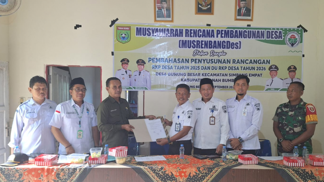**Musrenbangdes Desa Gunung Besar: Usulan Pembangunan Jalan dan Sumur Bor untuk Meningkatkan Kesejahteraan Warga**
