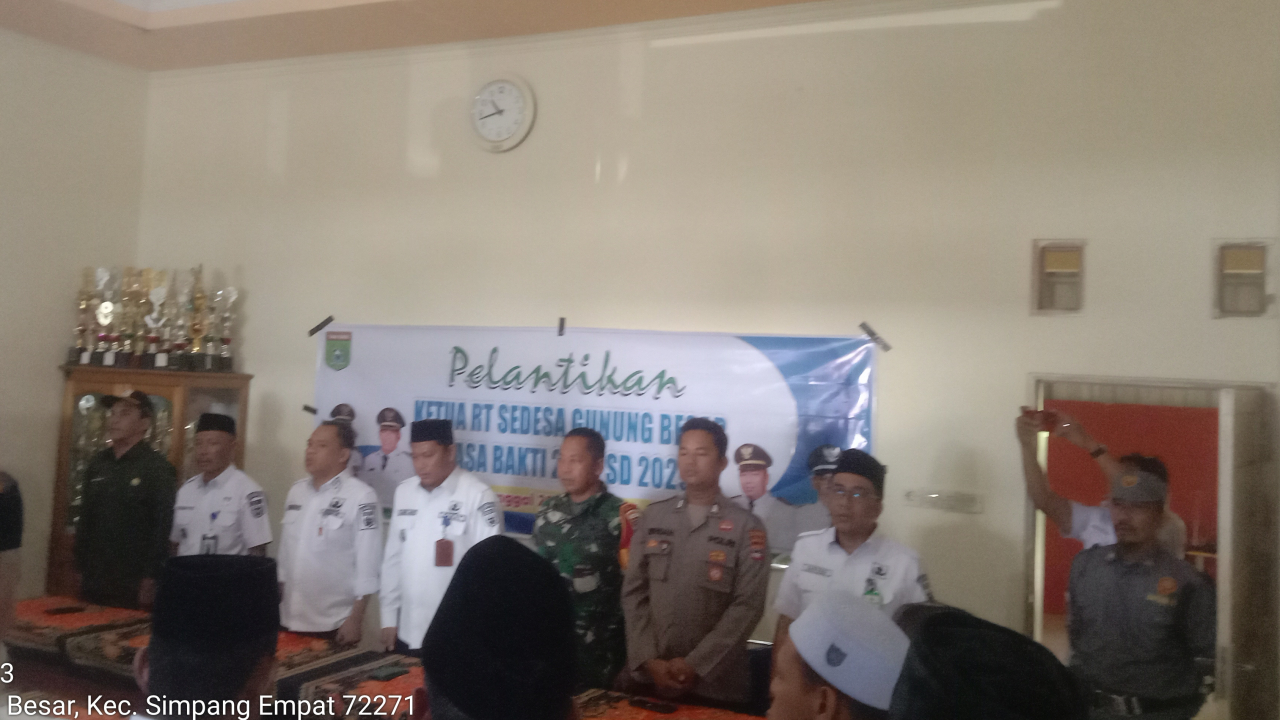 Pelantikan ketua RT gunung besar