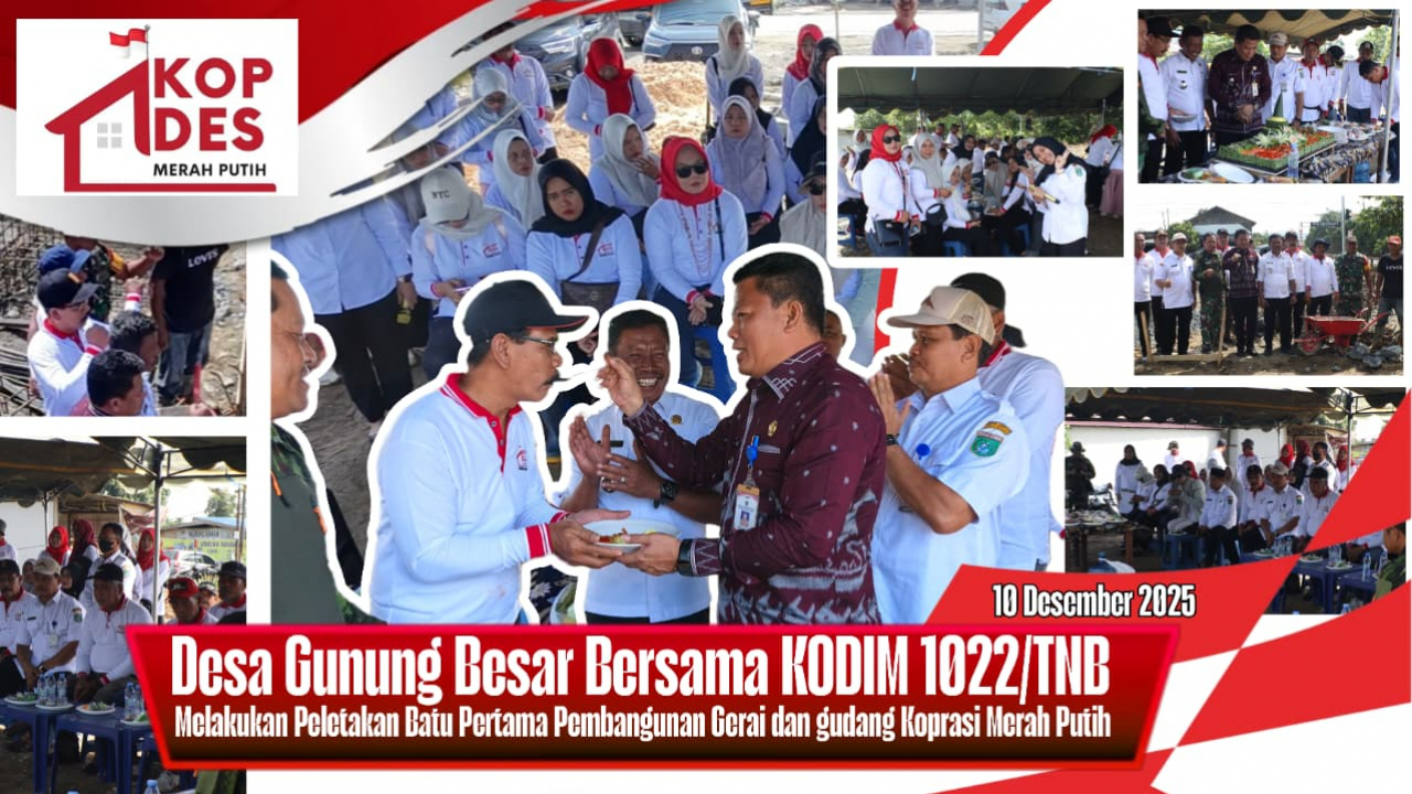 Peletakan Batu Pertama Pembangunan Gerai dan Gudang KDMP Desa Gunung Besar