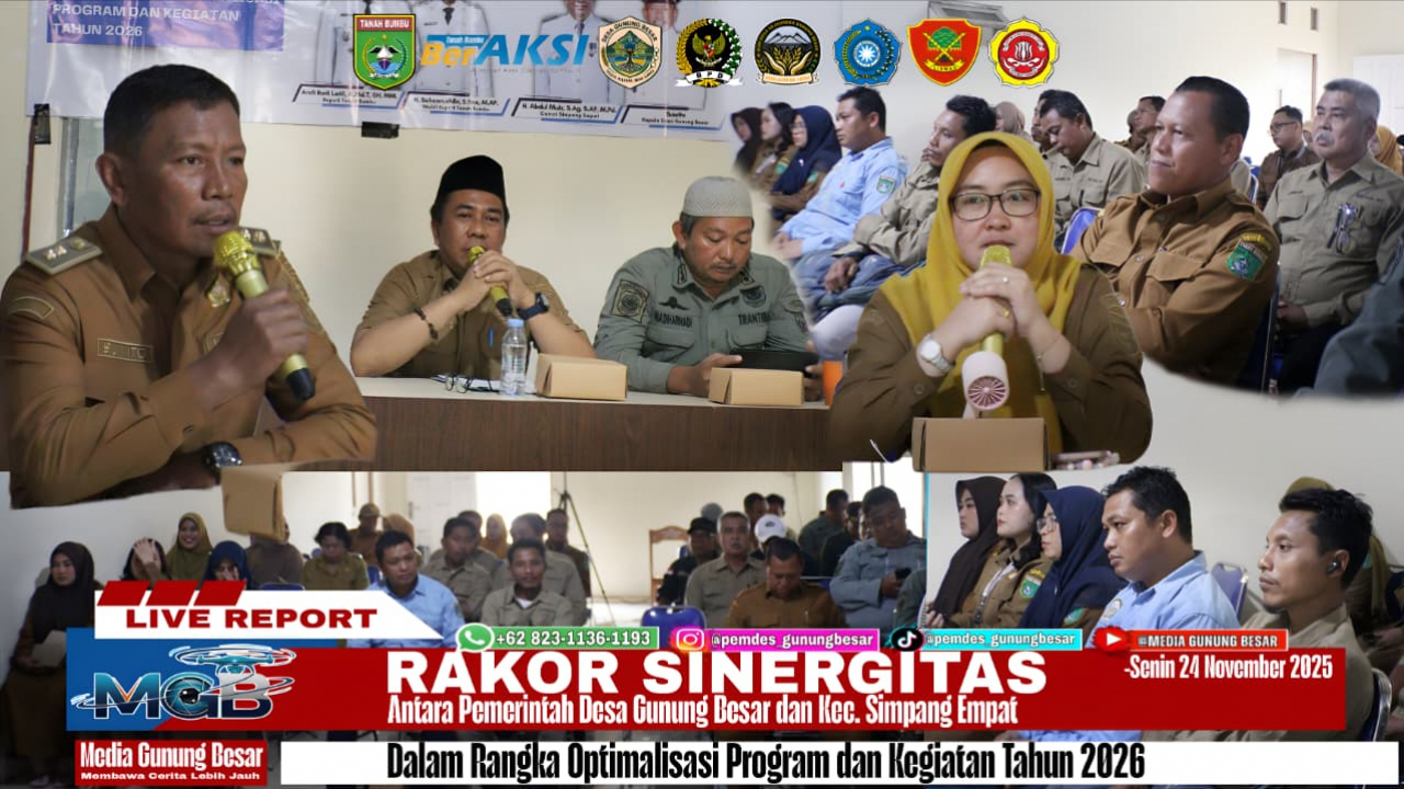 TIDAK BISA DIBINA KITA BINASAKAN !!! Ucap Kades Gunung besar Dalam RAKOR SINERGITAS BERSAMA KEC. SIMPANG EMPAT