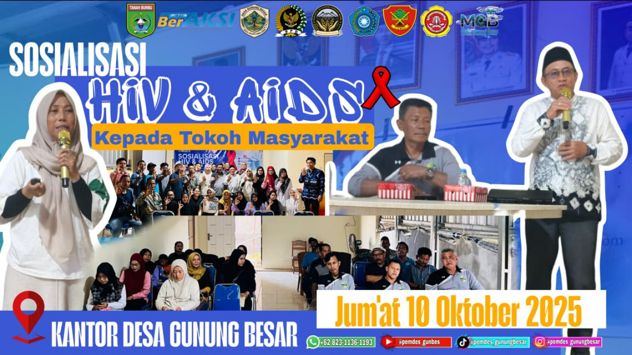 SOSIALISASI HIV DAN AID OLEH KPA TANAH BUMBU DI KANTOR DESA GUNUNG BESAR