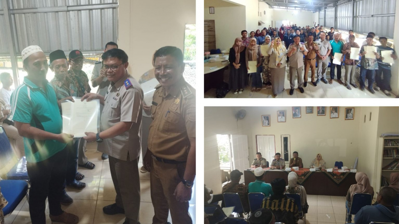 Serah Terima Sertifikat Tanah Program PTSL 2025 di Desa Gunung Besar