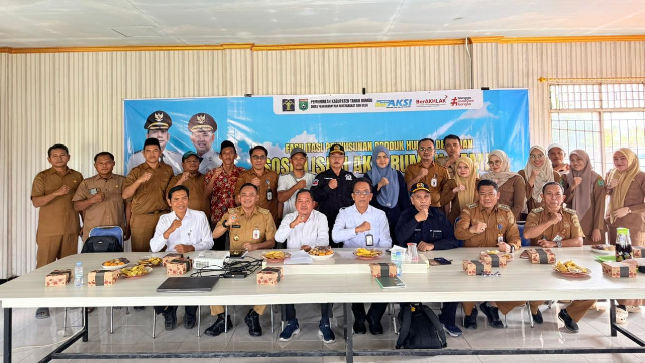 Perdana!!! Desa Baroqah Menjadi Lokus Sosialisasi Produk Hukum Desa dan Aksi Rumah Damai Pemkab Tanah Bumbu