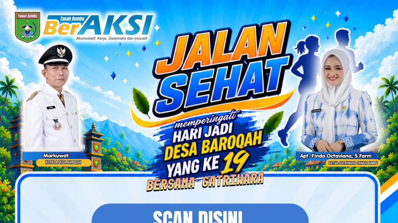 Jalan Sehat HUT Desa Baroqah ke-19 Bersama Gatriwara, Masyarakat Dipersilakan Mendaftar