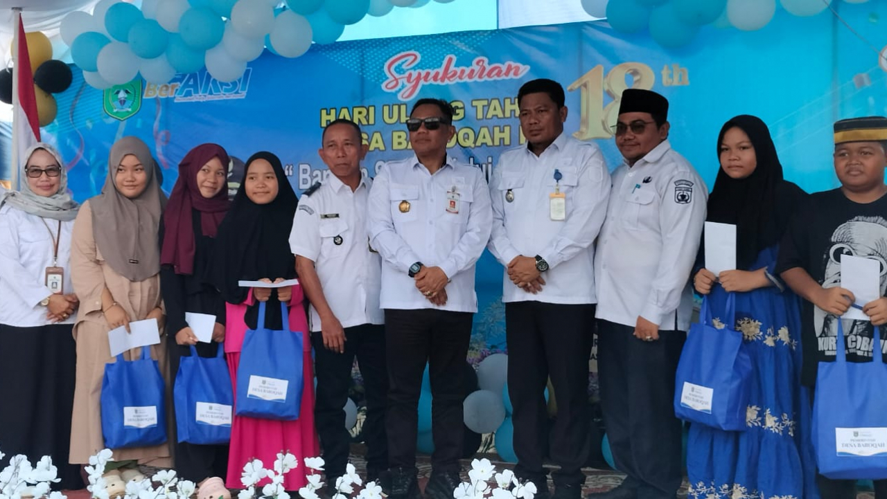 Peringati HUT ke-18, Pemdes Barokah Beri Santunan untuk 20 Anak Yatim