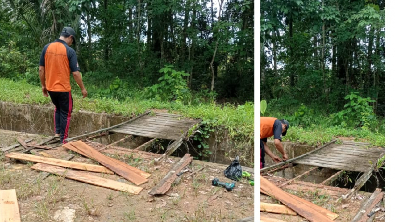 Rehabilitasi Jembatan RT 01 Muara Jaya Mulai Dikerjakan, Permudah Akses Angkut Hasil Panen Warga