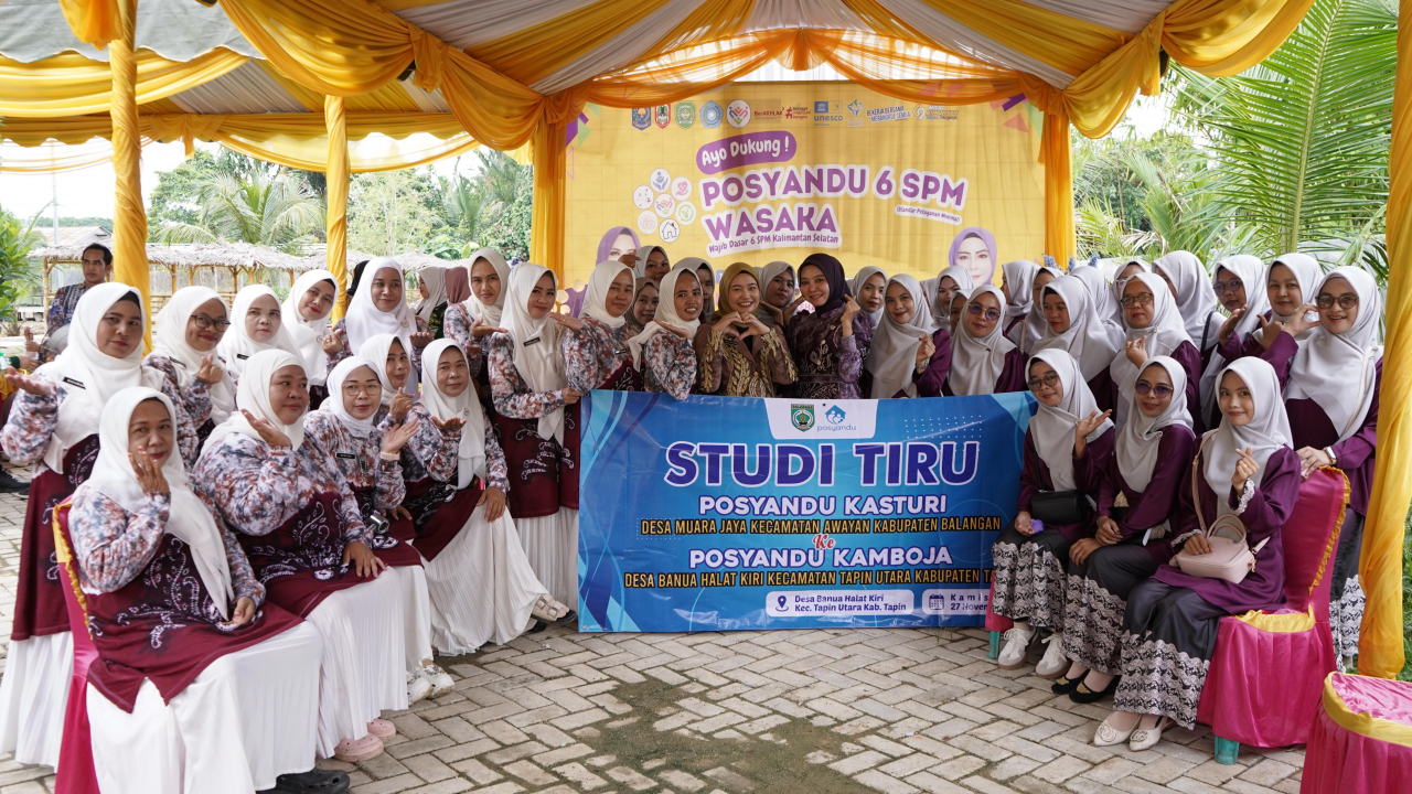 Desa Muara Jaya Laksanakan Studi Tiru Enam SPM ke Posyandu Banua Halat Kiri Tapin Utara