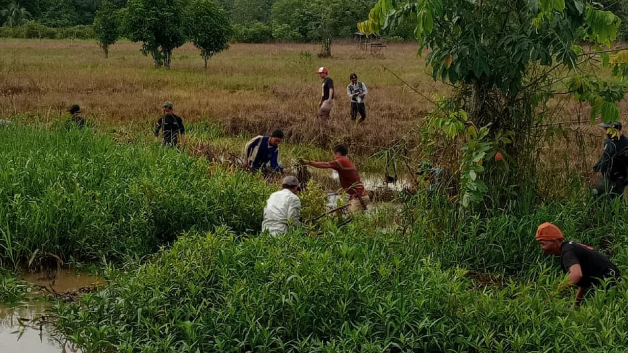 Warga Muara Jaya Gotong Royong Bersihkan Saluran Irigasi Tersier di RT 01