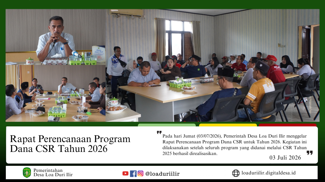 RAPAT PERENCANAAN PROGRAM DANA CSR TAHUN 2026
