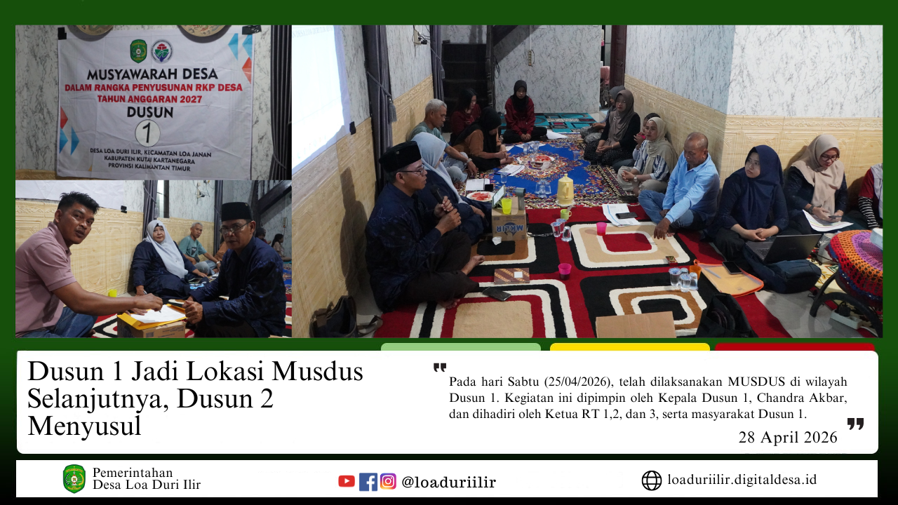 DUSUN 1 JADI LOKASI MUSDUS SELANJUTNYA, DUSUN 2 MENYUSUL