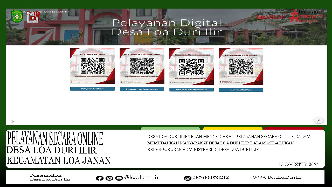 PELAYANAN SECARA ONLINE TELAH TERSEDIA DI DESA LOA DURI ILIR