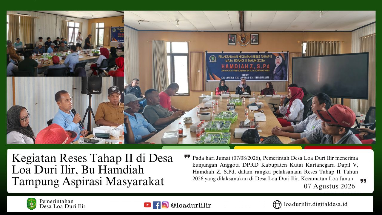 KEGIATAN RESES TAHAP II DI DESA LOA DURI ILIR, BU HAMDIAH TAMPUNG ASPIRASI MASYARAKAT