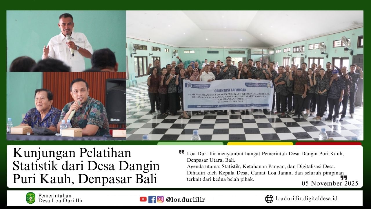 Kunjungan Pelatihan Statistik dar desa Dangin Puri Kauh