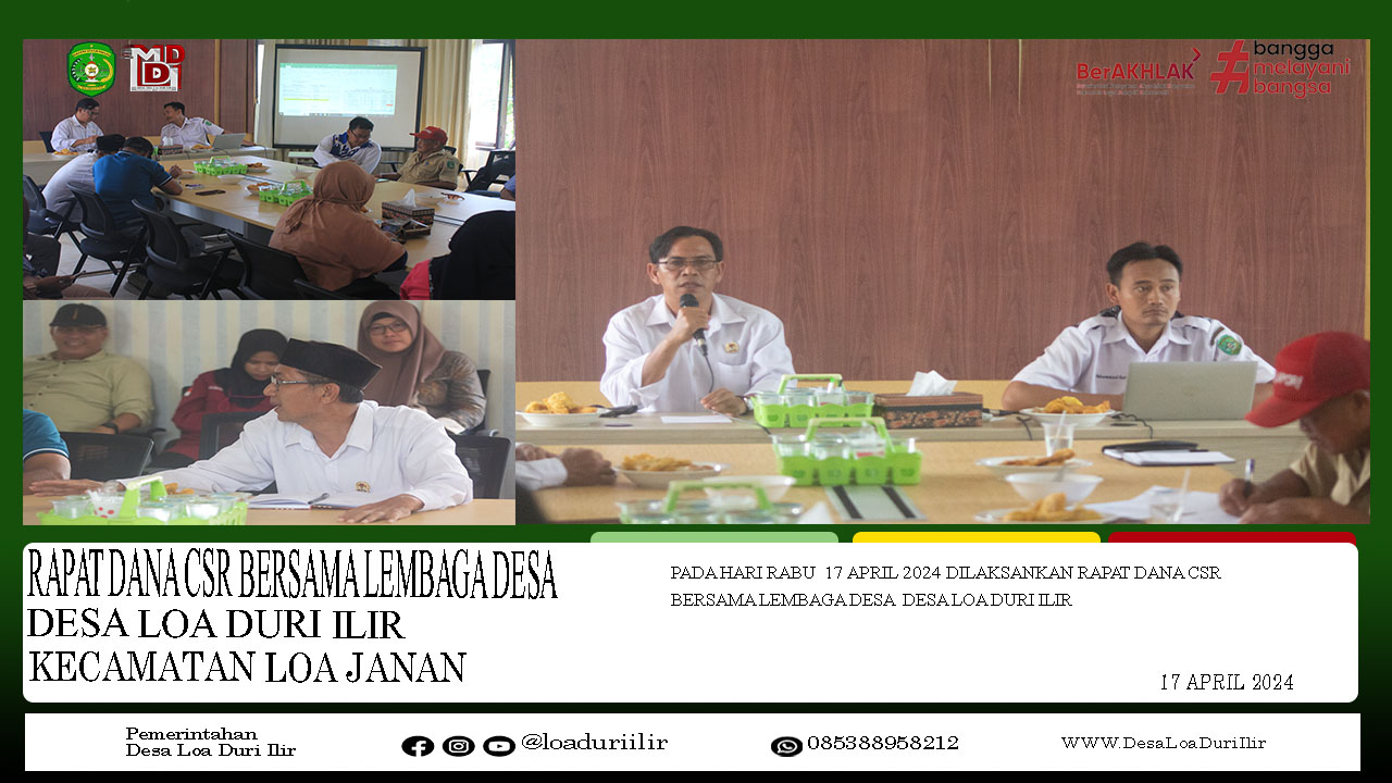 RAPAR DANA CSR PERIODE OKTOBER-DESEMBER 2023 DAN JANUARI 2024 DESA LOA DURI ILIR
