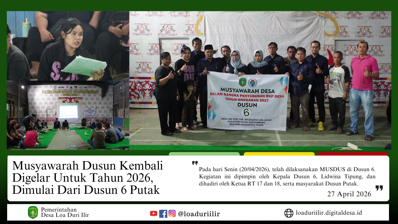 MUSYAWARAH DUSUN KEMBALI DIGELAR UNTUK PERIODE TAHUN 2026, DIMULAI DARI DUSUN 6 PUTAK
