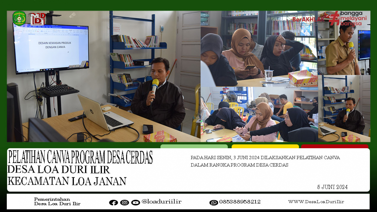 PELATIHAN CANVA DALAM PROGRAM DESA CERDAS DI DESA LOA DURI ILIR