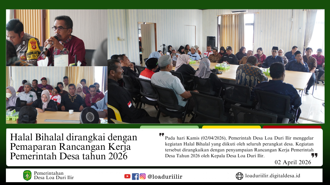 HALAL BIHALAL DIRANGKAI DENGAN PEMAPARAN RANCANGAN KERJA PEMERINTAH DESA TAHUN 2026